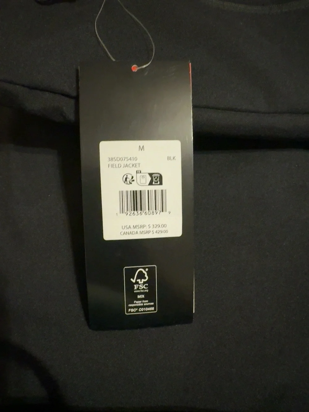 Spyder Snow Black and White Hooded Jacket, Size Medium with Contrast Sleeves